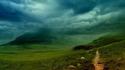 Clouds nature trail villages skyscapes wallpaper