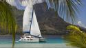 Islands french polynesia tahiti sailboats catamaran sea wallpaper