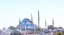 Istanbul bosphorus cami mosque eminonu cities sea wallpaper