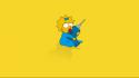 Minimalistic babies the simpsons maggie simpson yellow background wallpaper