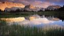 Mountains landscapes nature lakes reflections reeds wallpaper