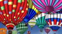 Multicolor painted hot air balloons wallpaper