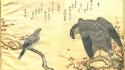 Paintings birds japanese artwork falcon bird kitagawa utamaro wallpaper