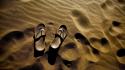 Sand footprint lighting slippers wallpaper
