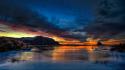 Sunset nature norway arctic lakes skyscapes view wallpaper