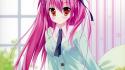 Tie long hair pink blush anime wallpaper