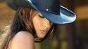 Women lips cowgirls hats wallpaper