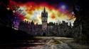 Blurred castles dark magic magical wallpaper