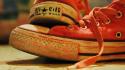 Converse all star macro red shoes wallpaper