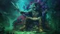 Coral creatures diver fans fantasy art wallpaper