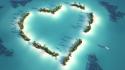 Hearts islands love nature sea wallpaper