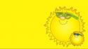 Sun simple sunglasses yellow wallpaper