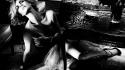 Charlize theron fashion photography grayscale photo manipulation scans wallpaper