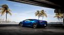 Lamborghini gallardo blue cars palm trees wallpaper