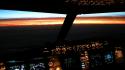 Airbus aircraft cockpit illuminated sunset wallpaper