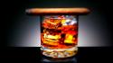 Alcohol cigars drinks ice cubes wallpaper