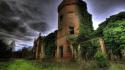 Hdr photography abandoned old buildings tower wallpaper