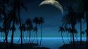 Moon night watch beaches wallpaper