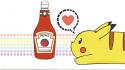 Pikachu pokemon ketchup love wallpaper