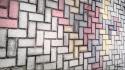 Colors cubism stones wall wallpaper