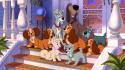 Disney company lady and the tramp dogs movies wallpaper