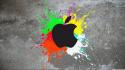Abstract apples multicolor paint wall wallpaper