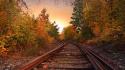 Autumn landscapes nature railroad tracks skylines wallpaper
