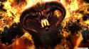 Balrog the lord of rings demons fire wallpaper