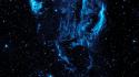 Blue nebulae outer space stars wallpaper