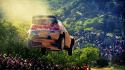 Ford fiesta wrc jumping rally cars wallpaper