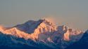 Himalaya kangchenjunga mountains pink background sunset wallpaper