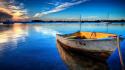 Blue background boats nature sea vehicles wallpaper