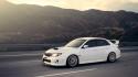 Subaru impreza wrx sti cars mountains white wallpaper