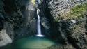 Caves cliffs water waterfalls wallpaper