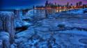 Chicago cityscapes city skyline frozen landscapes wallpaper
