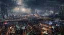 Cityscapes science fiction wallpaper
