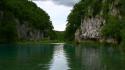 Cliffs clouds forests lakes rivers wallpaper