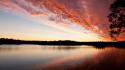 Clouds lakes sunrise sunset wallpaper