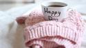 Happy days coffee cups sweaters wallpaper