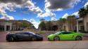Lamborghini gallardo black clouds green cars wallpaper