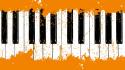 Music orange paint piano wallpaper