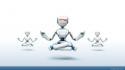 3d digital art robots yoga wallpaper