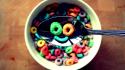 Cereal smiley face spoons wallpaper
