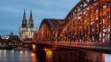 Cologne germany bridges cityscapes city skyline wallpaper