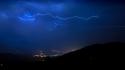 Lightning bolts nature night skyscapes wallpaper