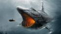 Artwork fantasy art fight fighting fish wallpaper