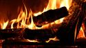 Branches fire fireplaces logs wallpaper