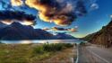 Clouds lakes landscapes mountains rivers wallpaper