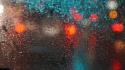 Glass rain traffic lights water wet wallpaper