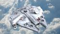 Millennium falcon star wars artwork science fiction spaceships wallpaper